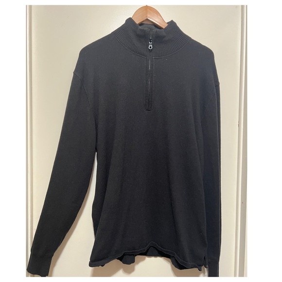 The North Face Men's Size Large Pullover 1/4 Zip Sweater Black Wool Blend. - Picture 1 of 6